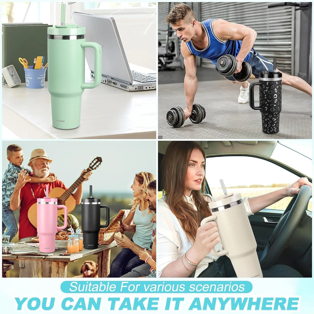 Lavender Insulated Travel Tumbler with Handle