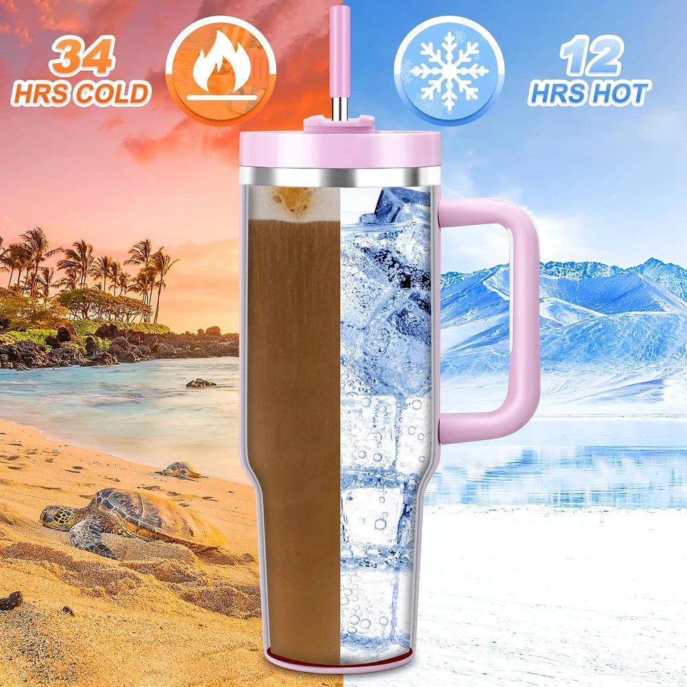 Lavender Insulated Travel Tumbler with Handle