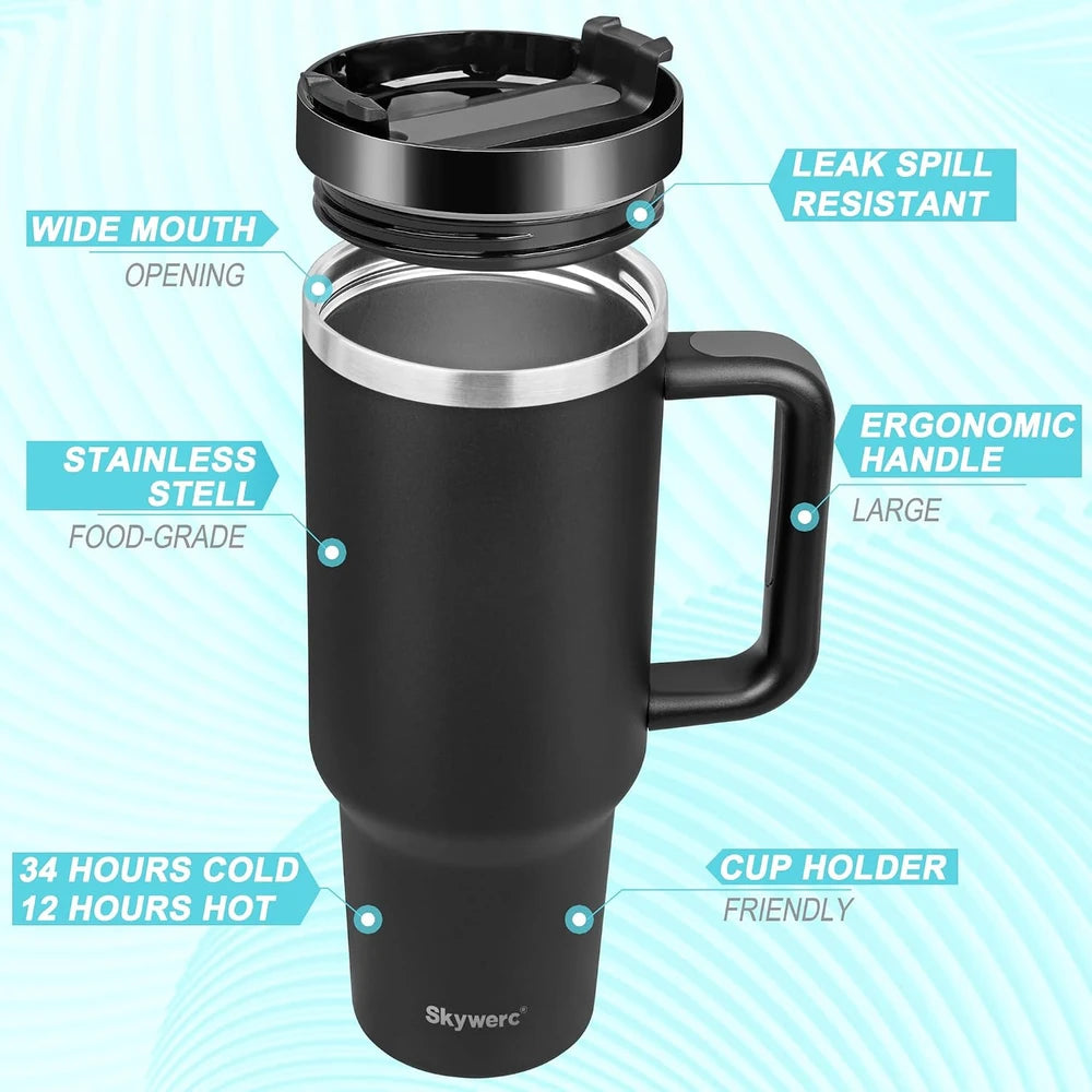Lavender Insulated Travel Tumbler with Handle